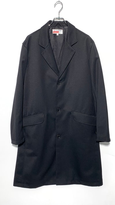 COMME des GARCONS SHIRT x Supreme 18AW Wool Blend Overcoat "Black"