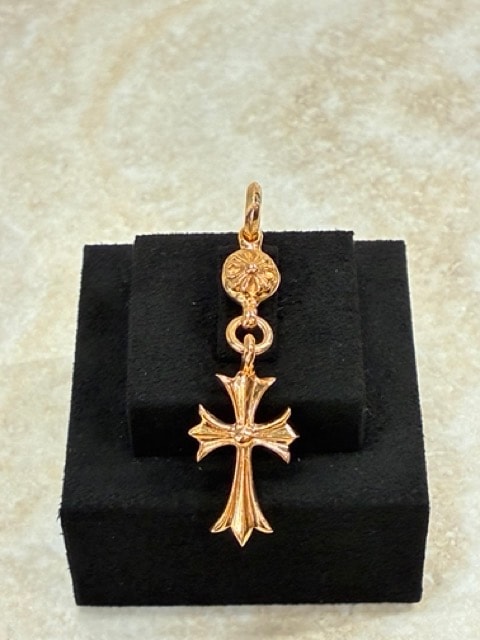 Chrome Hearts 22K 1 Ball Tiny CH Cross Charm "Yellow Gold"