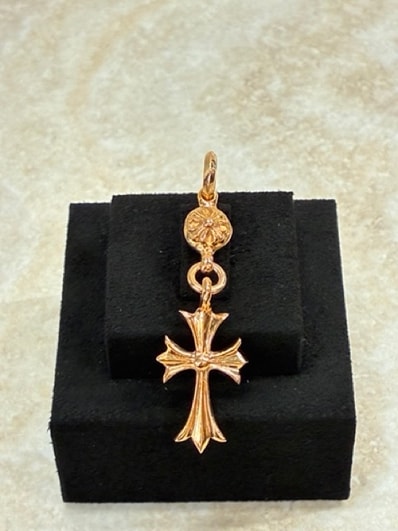 Chrome Hearts 22K 1 Ball Tiny CH Cross Charm "Yellow Gold"