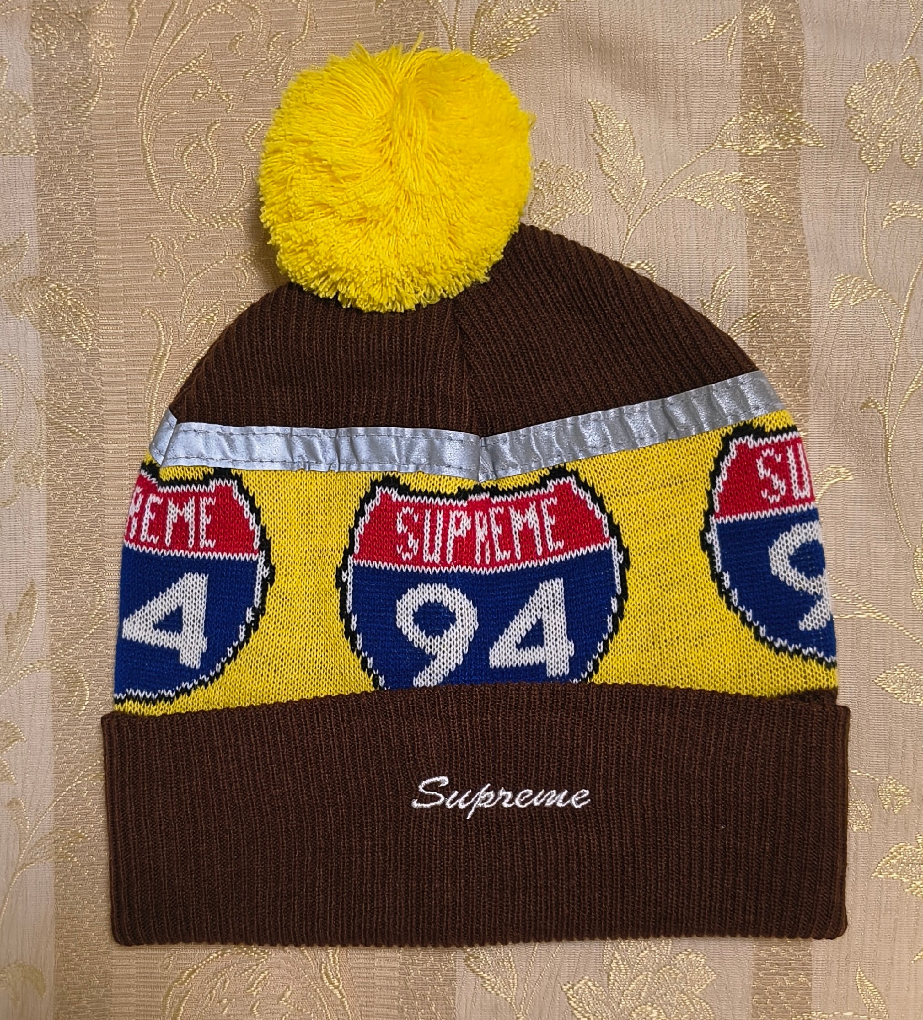 Supreme Interstate Reflective Beanie "Brown"
