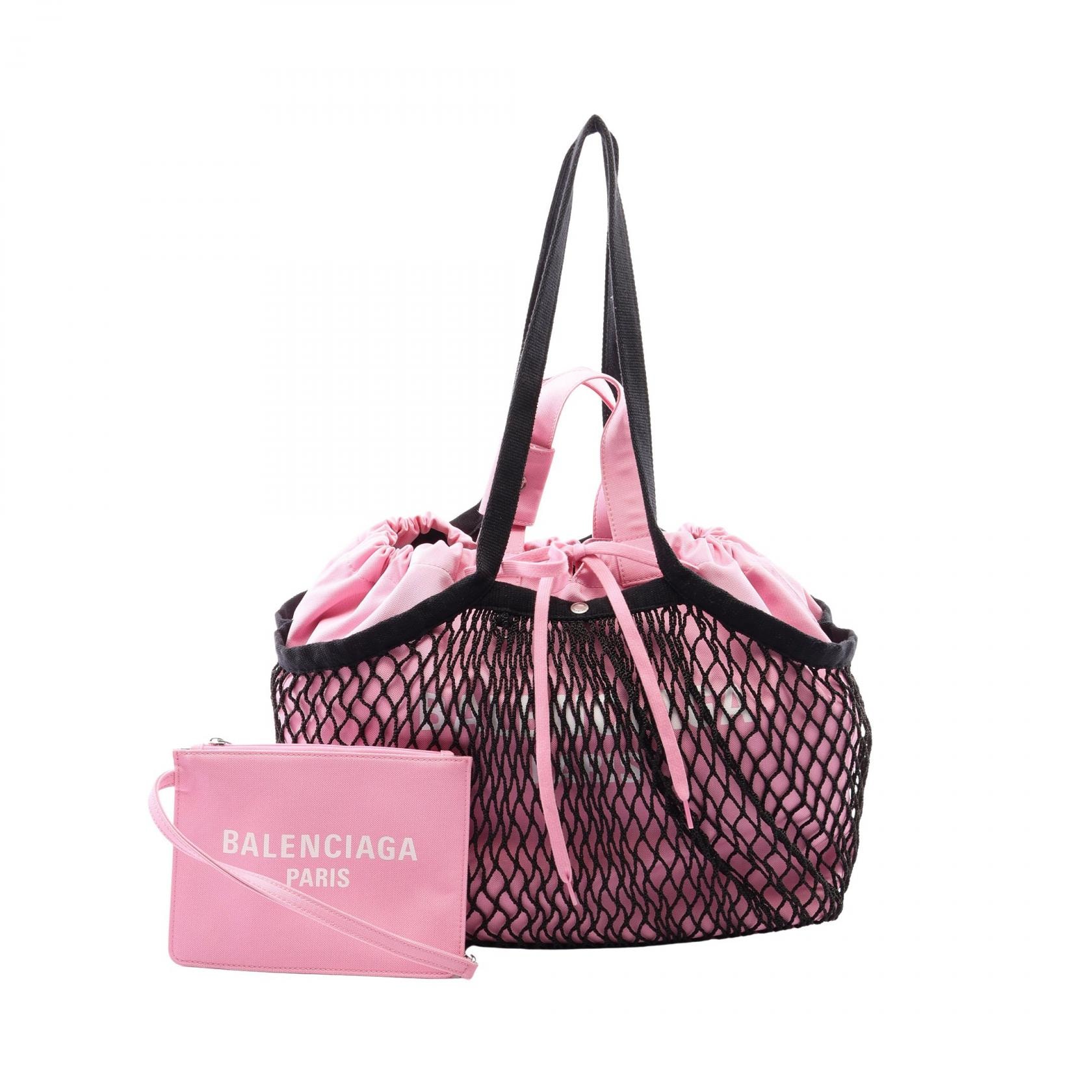 バレンシアガ BALENCIAGA 24/7 MEDIUM 2WAY トートバッグ バッグ キャンバス レディース ピンク系 / ブラック系 791809 【中古】