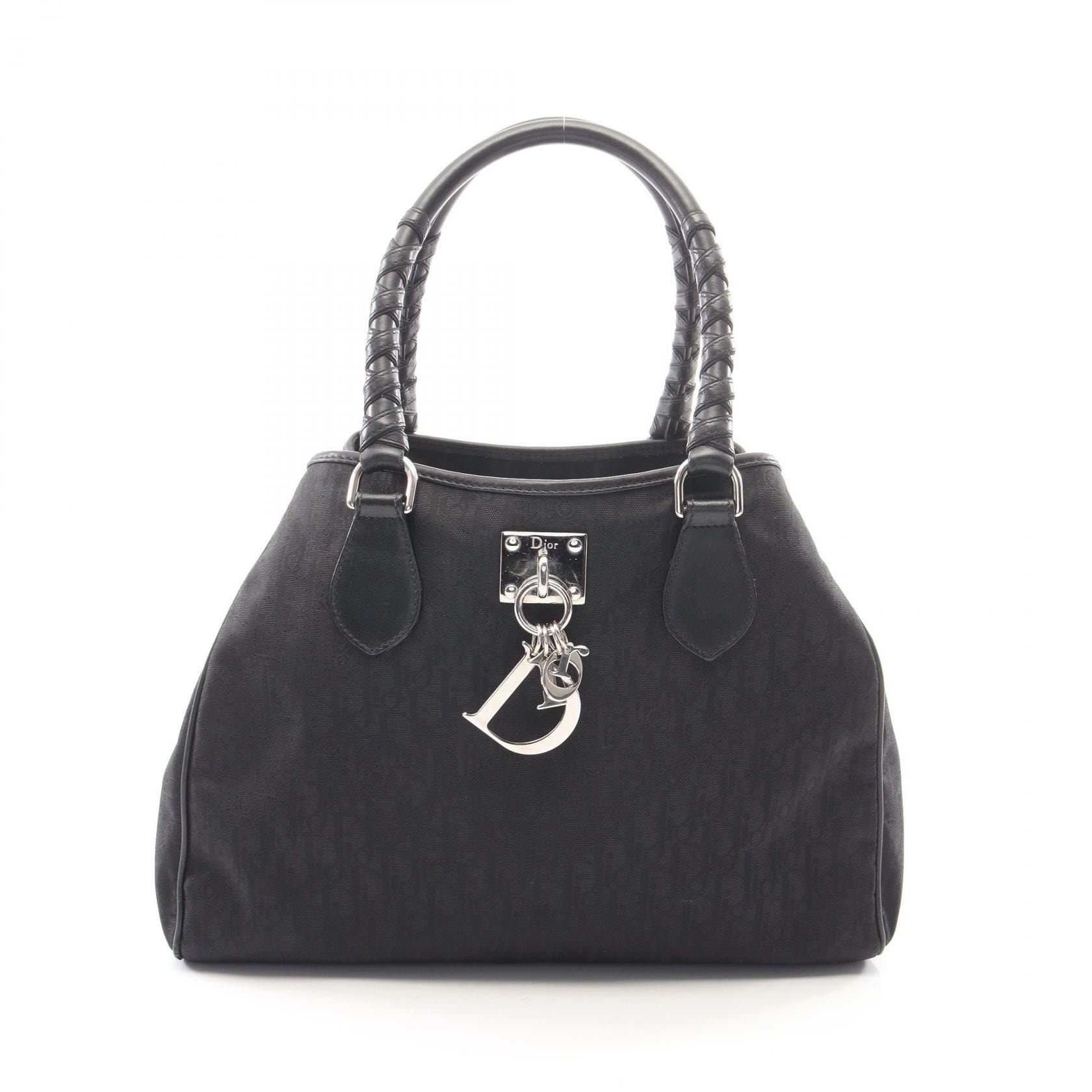 ディオール Dior ラブリー トロッター トートバッグ バッグ レザー ナイロンキャンバス レディース ブラック系 【中古】