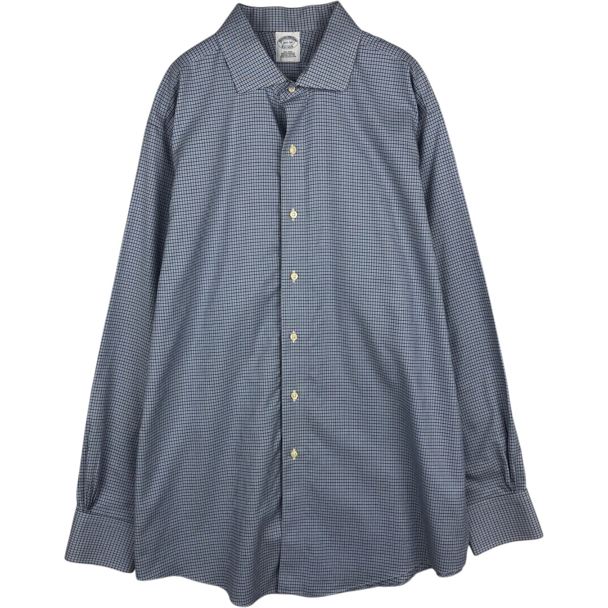 古着 ブルックスブラザーズ Brooks Brothers Est.1818 ワイドカラー 長袖 コットンチェックシャツ メンズL相当/eaa635636