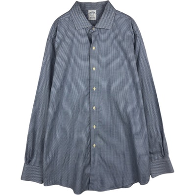古着 ブルックスブラザーズ Brooks Brothers Est.1818 ワイドカラー 長袖 コットンチェックシャツ メンズL相当/eaa635636