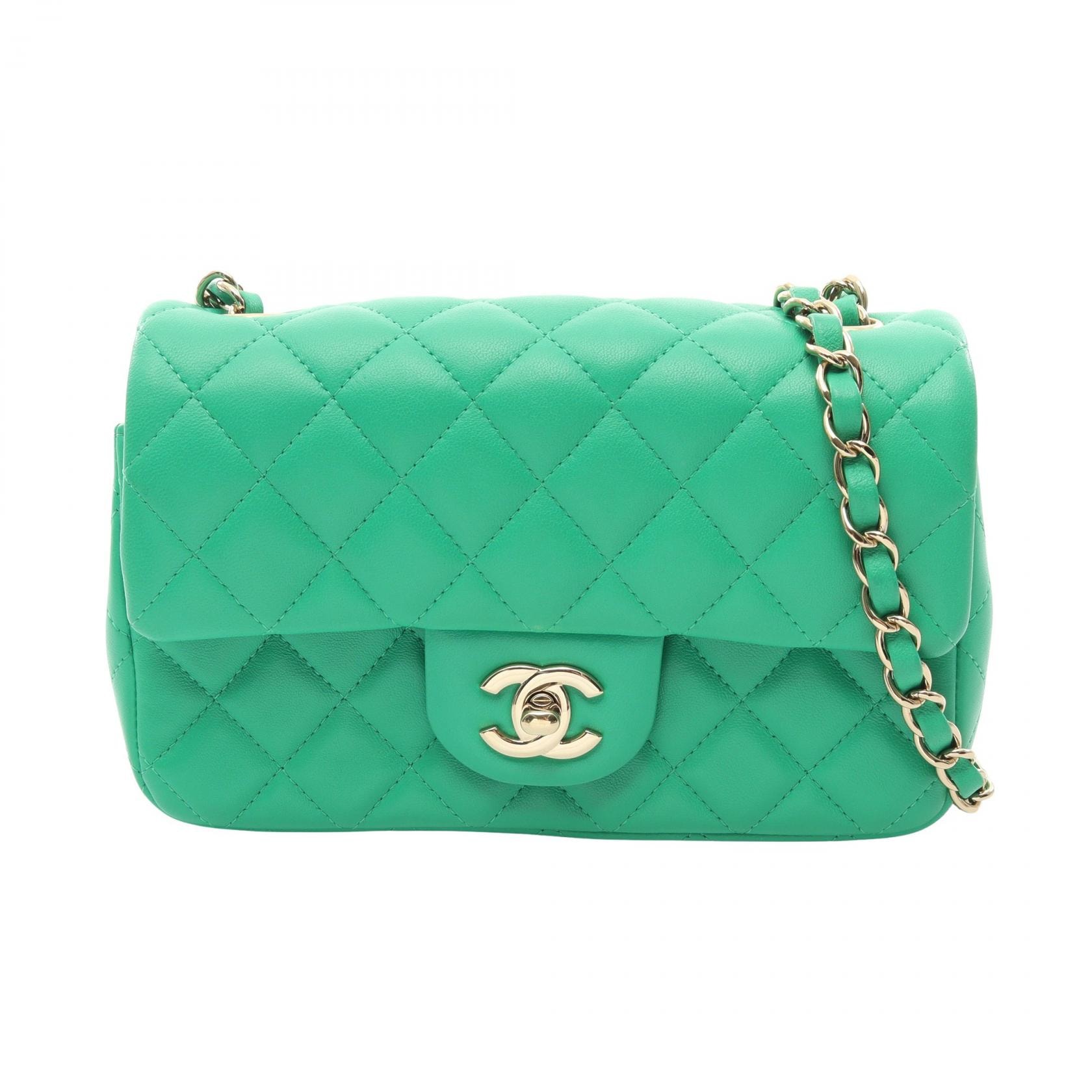 シャネル CHANEL ミニマトラッセ20 ショルダーバッグ バッグ ラムスキン(羊革) レディース グリーン系 A69900 【中古】
