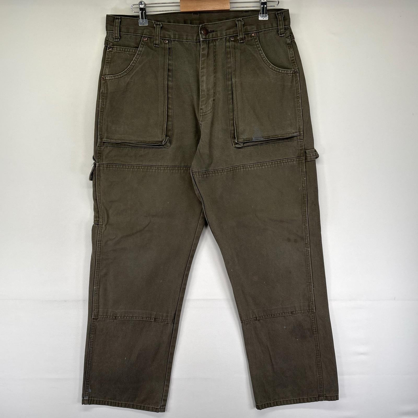 古着 ディッキーズ Dickies ダック パンツ ペインター ダブルニー ワーク 作業着 ジッパーフライ  ブラウン系 メンズ