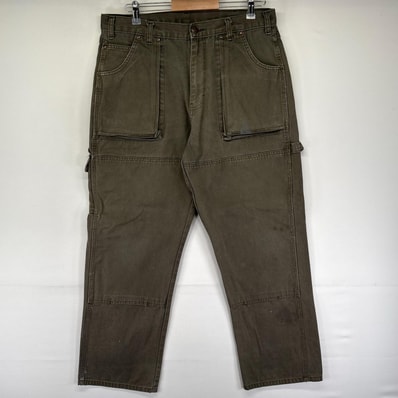古着 ディッキーズ Dickies ダック パンツ ペインター ダブルニー ワーク 作業着 ジッパーフライ ブラウン系 メンズ