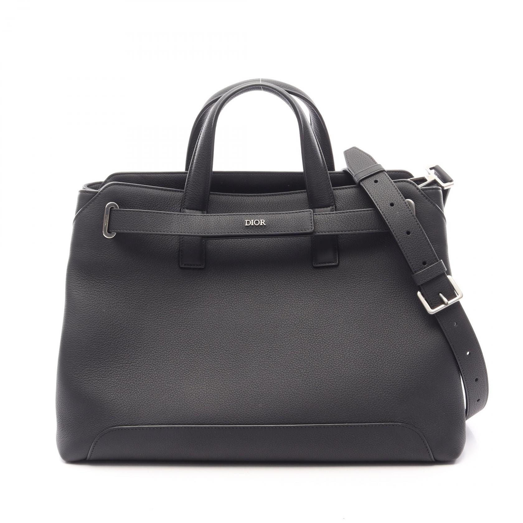 ディオール Dior Normandie ミディアム 2WAY トートバッグ バッグ レザー メンズ ブラック系 1LLSH260KEN_H00N 【中古】
