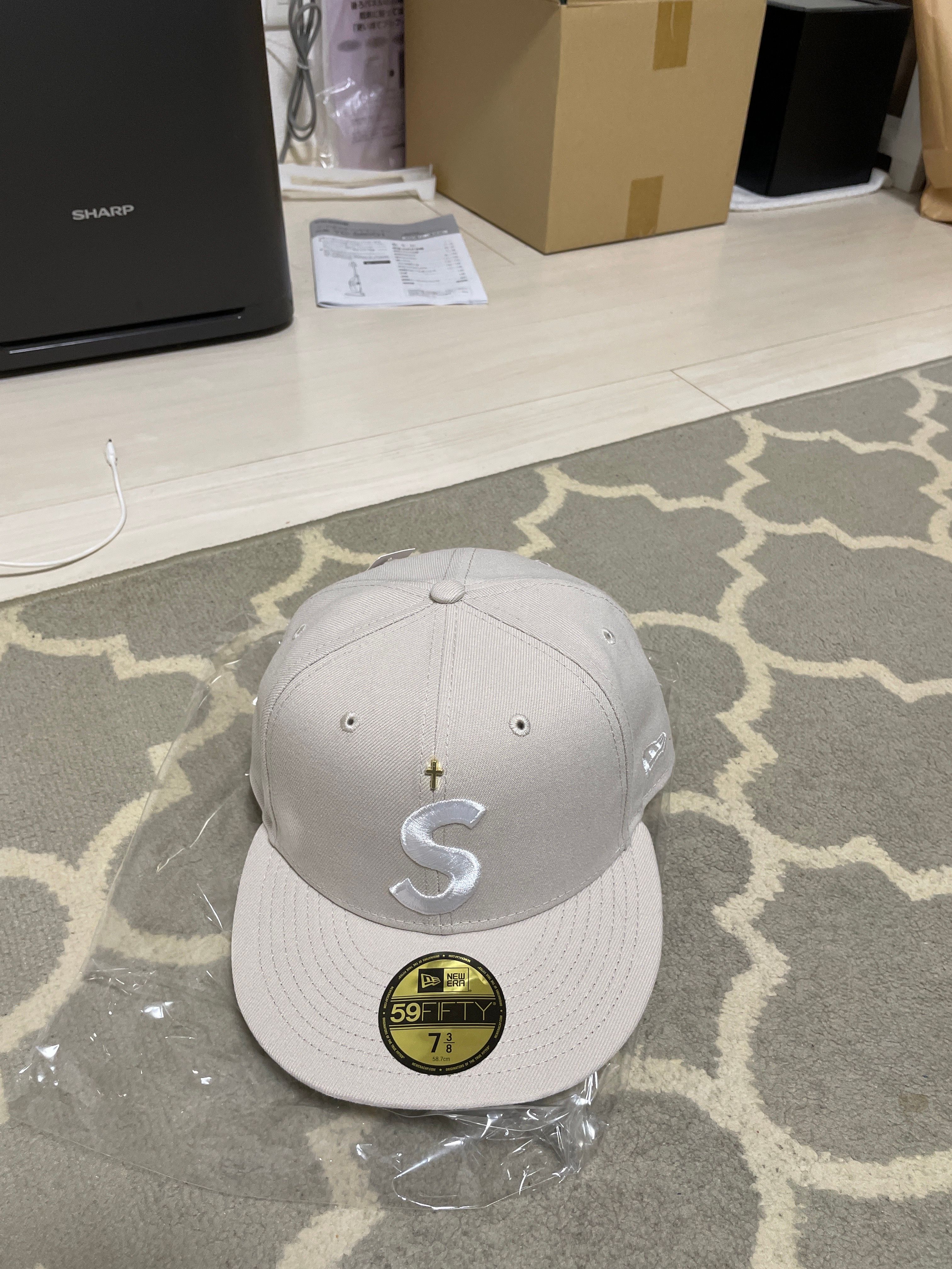 Supreme Gold Cross S Logo New Era "Stone"