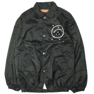 SASQUATCHfabrix. サスクワァッチファブリックス 日本製 COACH JACKET ナイロン コーチジャケット 09AW-JKL-006 S BLACK にこちゃんマーク 蝿 アウター g26760