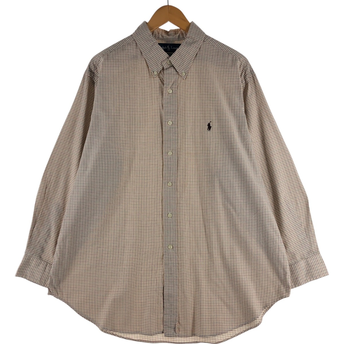古着 ラルフローレン Ralph Lauren CLASSIC FIT 長袖 ボタンダウンチェックシャツ メンズXL相当/eaa533622