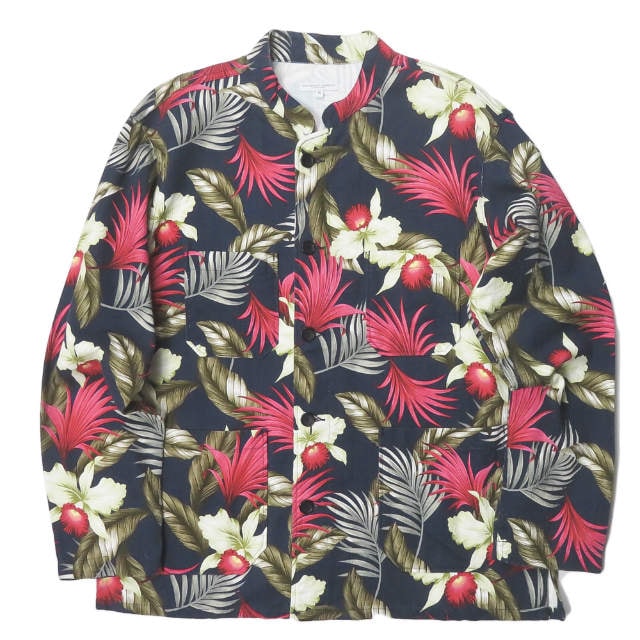 Engineered Garments エンジニアードガーメンツ 19SS アメリカ製 DAYTON SHIRT - HAWAIIAN FLORAL JAVA CLOTH デイトンシャツ ハワイアンフローラルジャバクロス S ネイビー ジャケット トップス