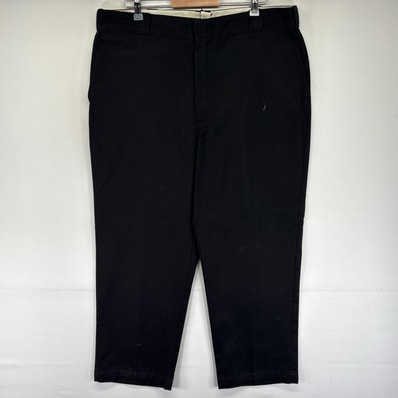 古着 ディッキーズ Dickies USA製 パンツ チノパン スラックス ジッパーフライ タロンジップ 大きいサイズ W42 L29 ブラック系 メンズ