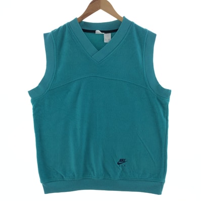 古着 90年代 ナイキ NIKE 銀タグ パイル地 Vネック ベスト メンズL相当 ヴィンテージ/taa002774
