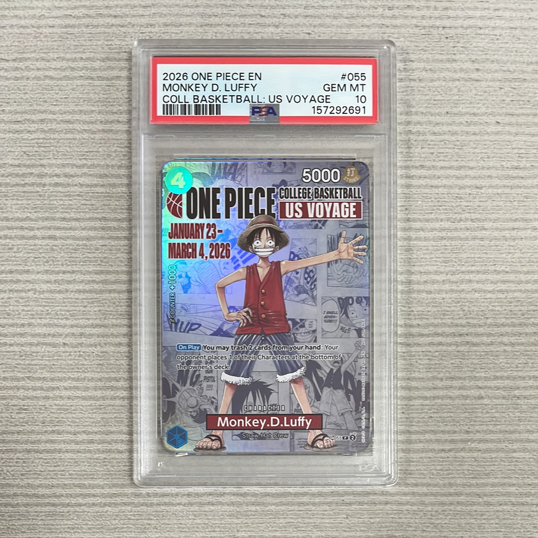 モンキー・D・ルフィ:P (開封済) [P-055]【英語版】(プロモーションカード「ワンピース カレッジ バスケットボール:USボヤージュ」)