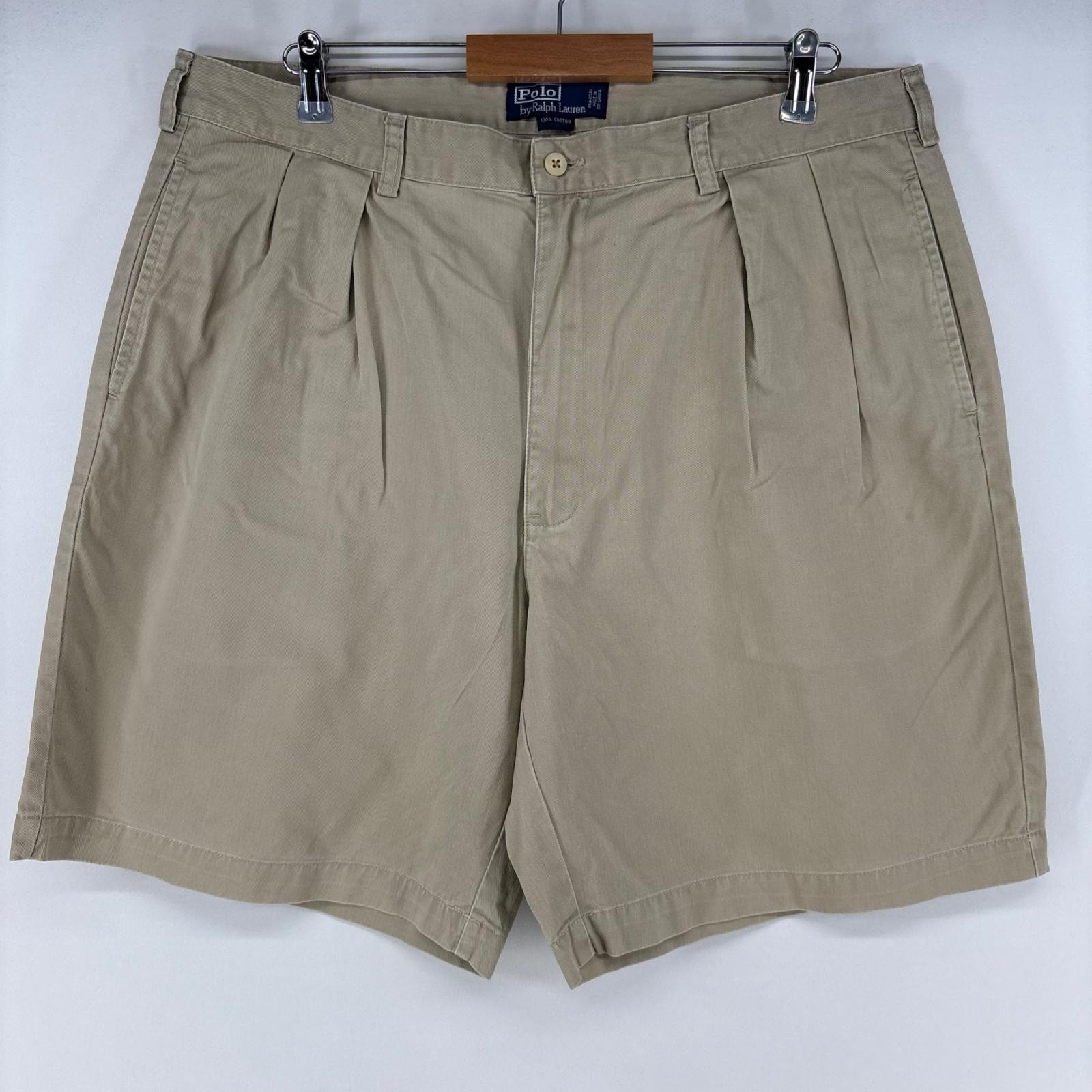 古着 ポロバイラルフローレン Polo by Ralph Lauren ショートパンツ ワンポイント ジップ ポロチノ ハーフパンツ w40 ベージュ メンズ