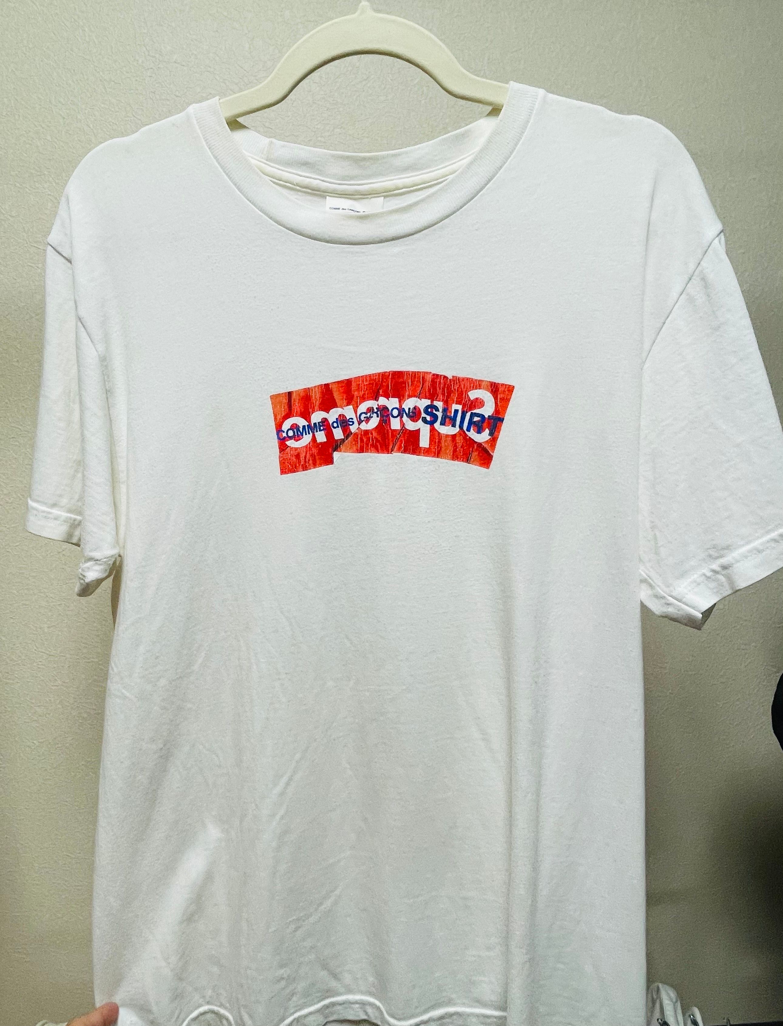 シュプリーム 2017 コムデギャルソン シャツ ボックス ロゴ Tシャツ "ホワイト"