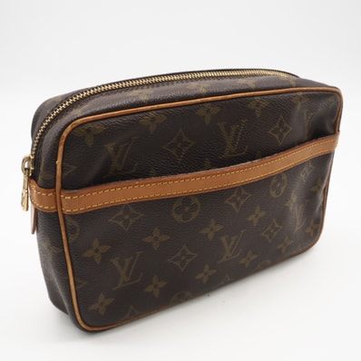 LOUIS VUITTON ルイ・ヴィトン モノグラム コンピエーニュ23 M51847 ショルダーバッグ ブラウン コーティングキャンバス レザー メンズ