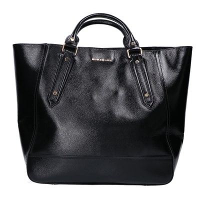 バーバリー ブラック パテントレザー ゴールド金具 ラージ