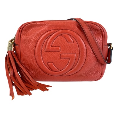 美品 GUCCI グッチ ソーホー タッセル レッド ゴールド金具 レザー ショルダーバッグ ポシェット 411044 【中古】