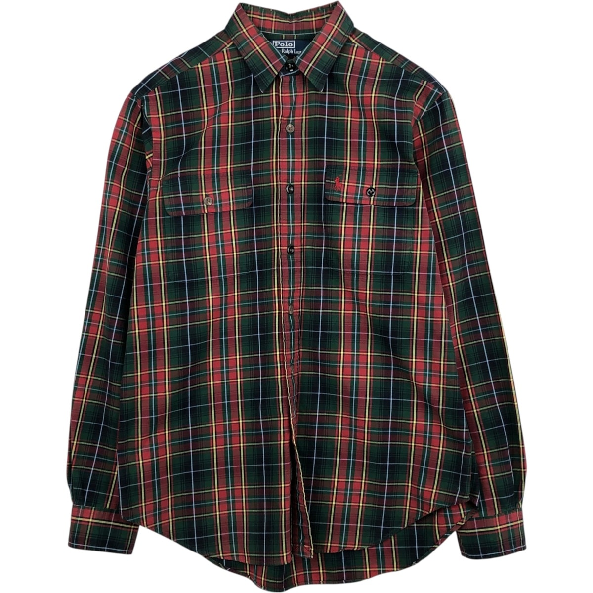 古着 ラルフローレン Ralph Lauren POLO by Ralph Lauren WHITFIELD CLASSIC FIT 長袖 コットンチェックシャツ メンズM相当/eaa628996