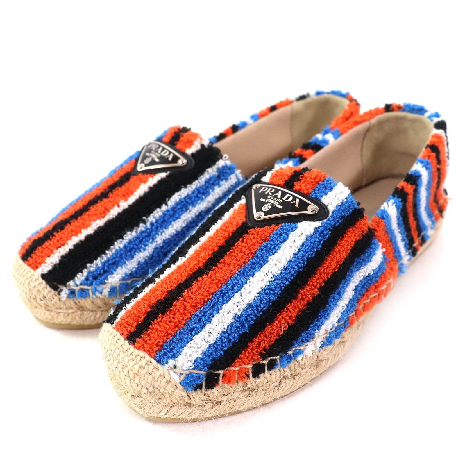 未使用品 プラダ
 スリッポン テリークロス ARANCIO レディース 36 1S840M