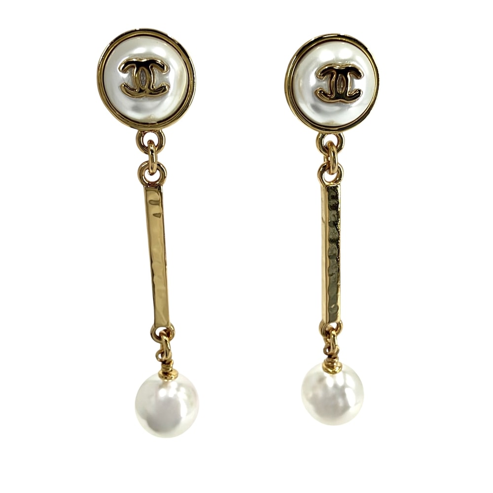 CHANEL シャネル ピアス メティエダール ココマーク アクセサリー メタル レジン B26A レディース 約8.8g 2026年【中古品】