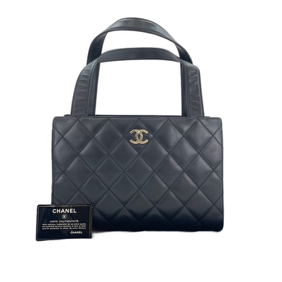シャネル CHANEL カーフスキン マトラッセ ハンドバッグ【中古】