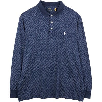 古着 ラルフローレン Ralph Lauren POLO RALPH LAUREN CLASSIC FIT 総柄 長袖 ポロシャツ メンズL相当/eaa652821