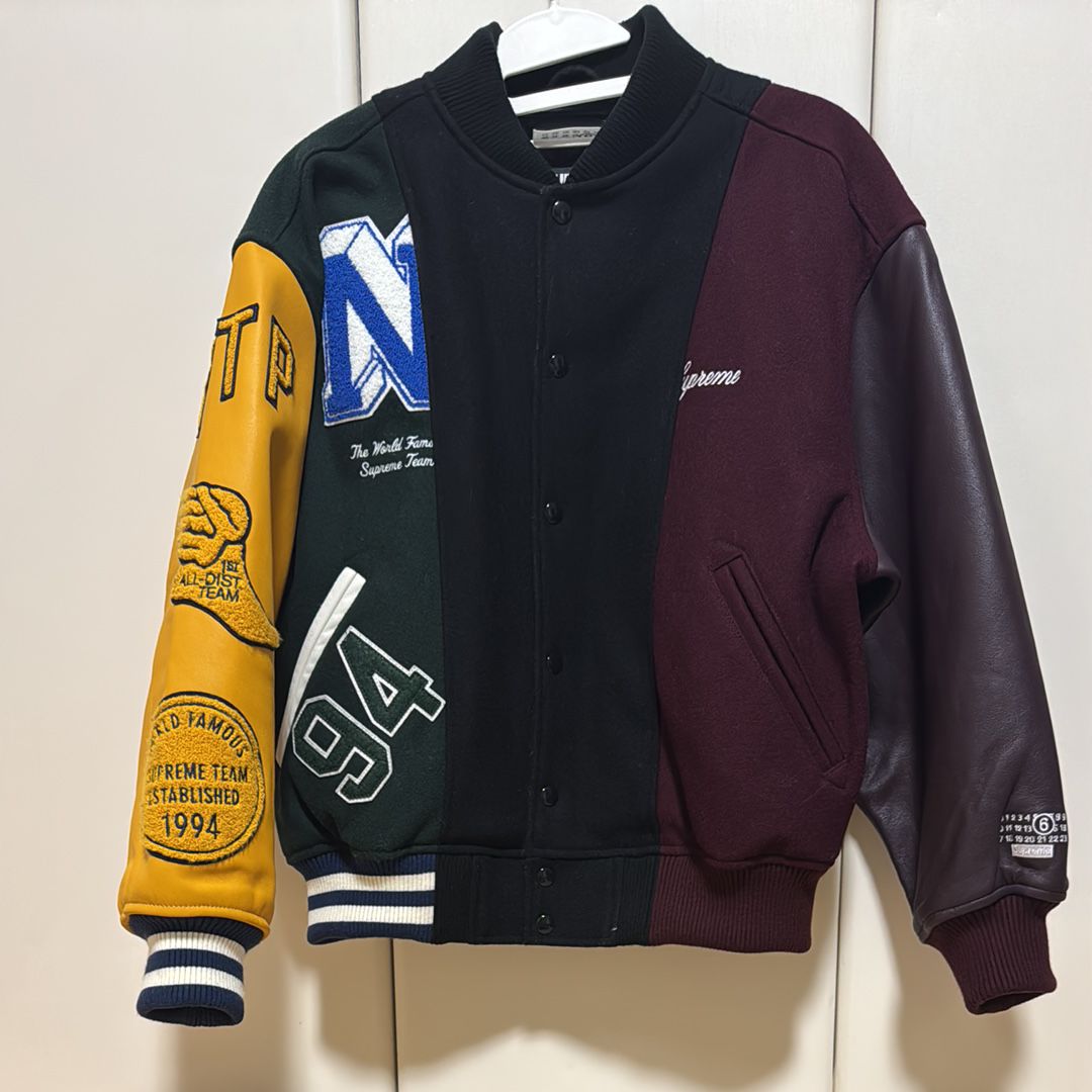 Supreme x MM6 Maison Margiela Split Varsity Jacket "Multicolor"