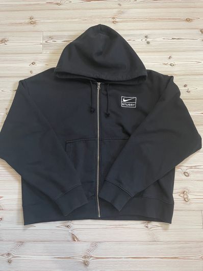 Stussy x Nike Stone Washed Fleece Zip Hoodie "Black" (US Size) FJ9175-010