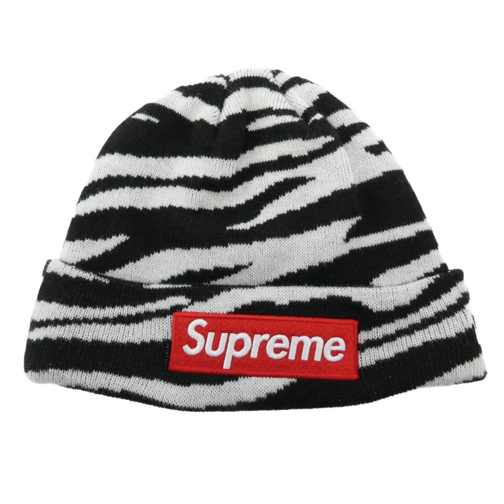 Supreme シュプリーム ニットキャップ 22AW Box Logo Beanie Zebra ボックスロゴ ビーニー ゼブラ ニットキャップ ニット帽 ブラック系 ホワイト系【中古】