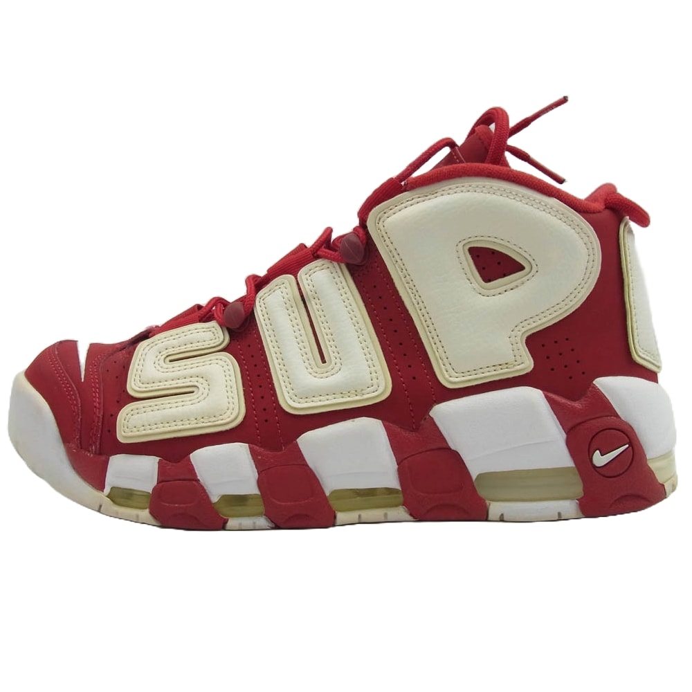 Supreme シュプリーム スニーカー 902290-600 × NIKE AIR MORE UPTEMPO ナイキ エア モアアップテンポ ハイカット スニーカー レッド ホワイト系 28.5cm【中古】