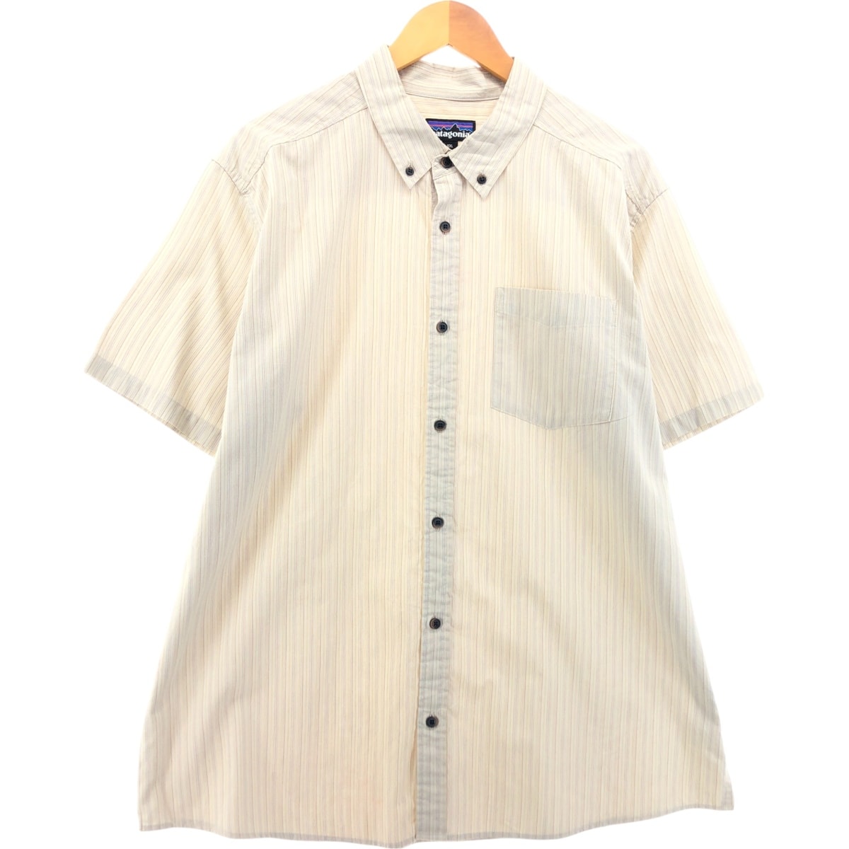 古着 パタゴニア Patagonia 半袖 ボタンダウン ストライプシャツ メンズXXL相当/eaa554558