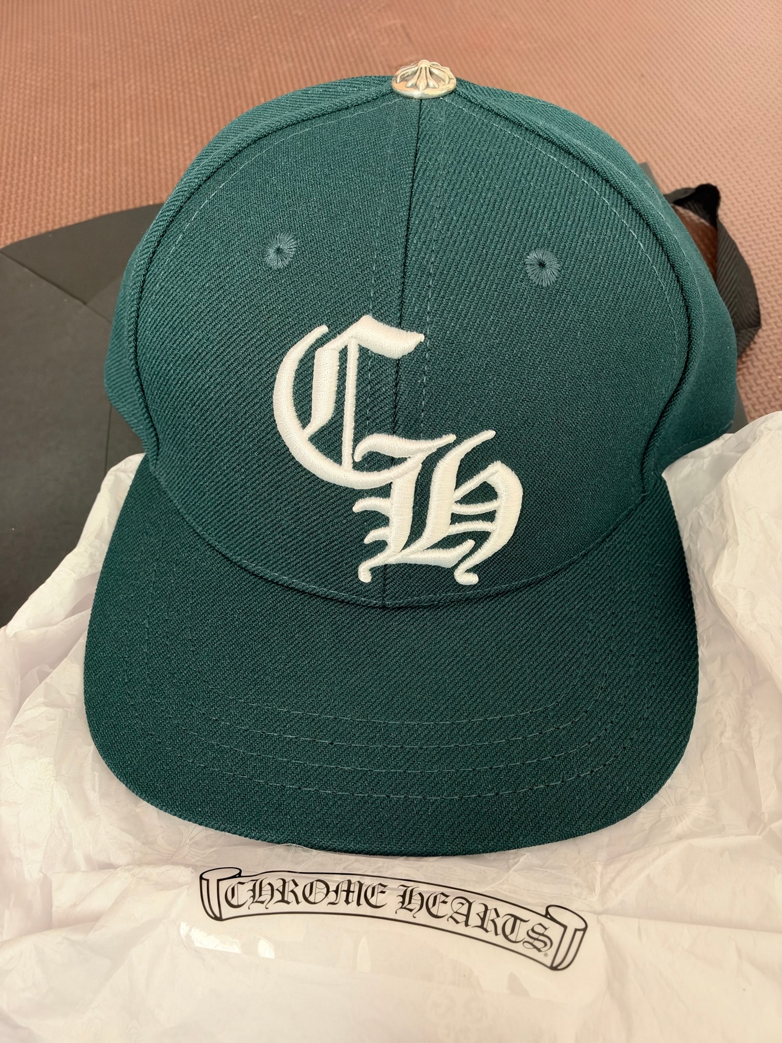 Chrome Hearts 6 Panel On Field Baseball Cap "Forest Green"