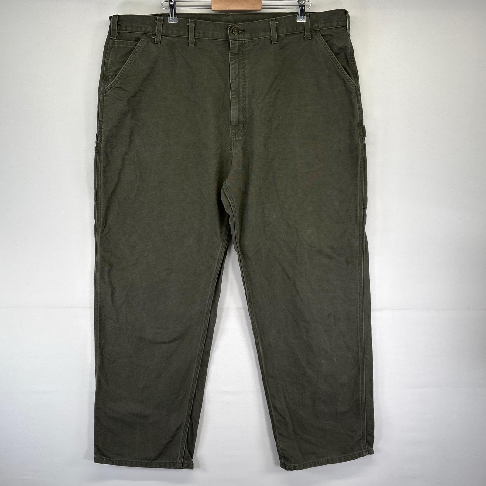 古着 カーハート Carhartt ダック パンツ ペインター ワーク 大きいサイズ ハンマーループ  グリーン系 メンズ