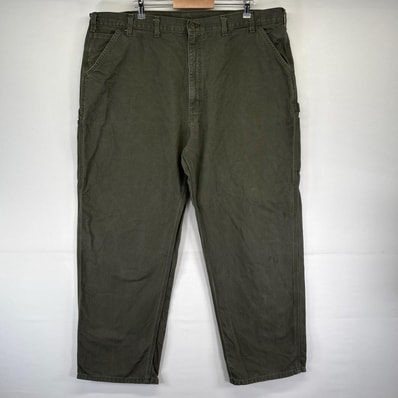 古着 カーハート Carhartt ダック パンツ ペインター ワーク 大きいサイズ ハンマーループ グリーン系 メンズ