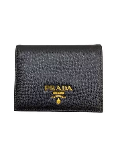 PRADA Small Saffiano Leather Wallet "Black/Pink"