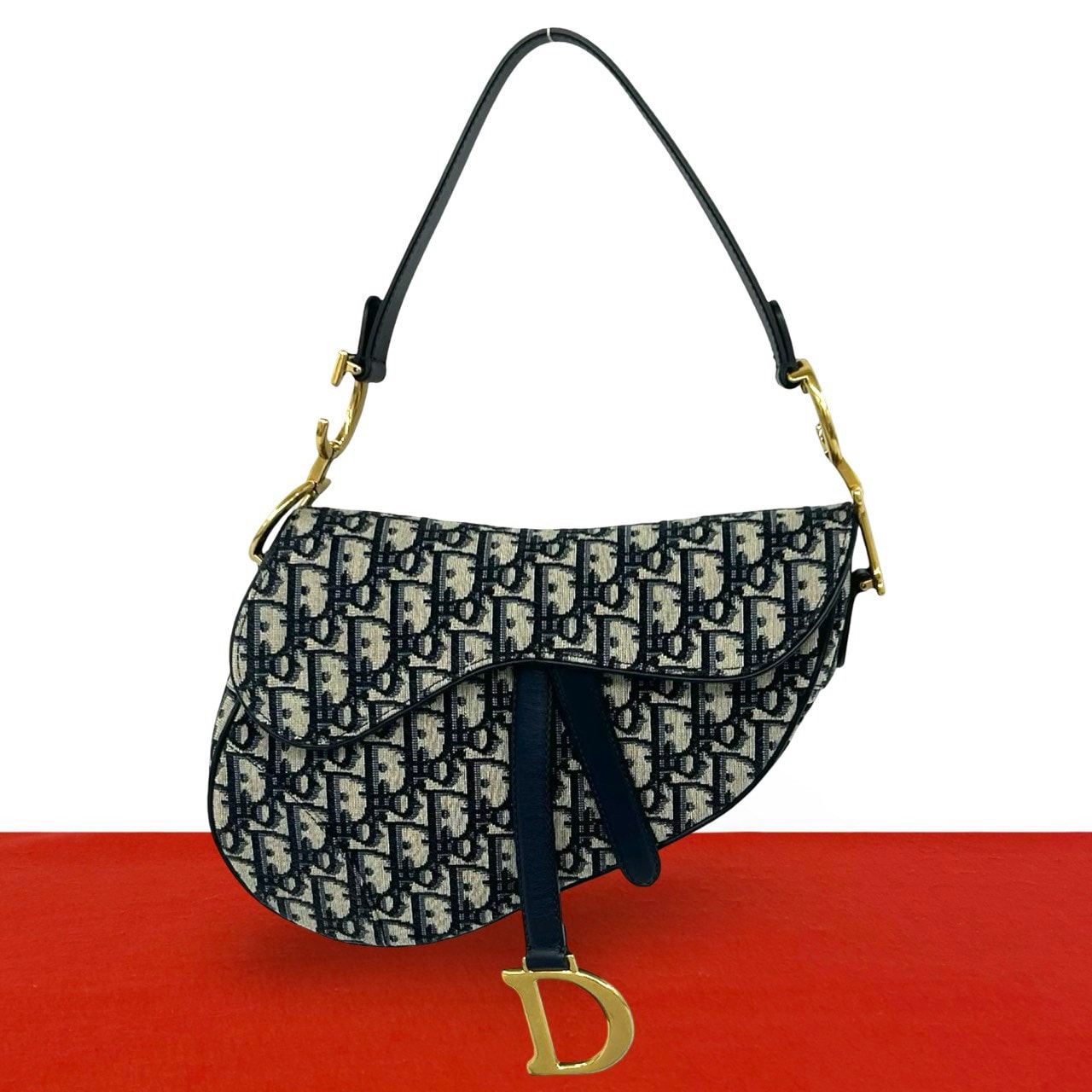 ［美品］DIOR ディオール サドルバッグ オブリーク柄 ショルダーバッグ B (目立った傷や汚れなし)】Christian Dior ディオール サドルバッグ