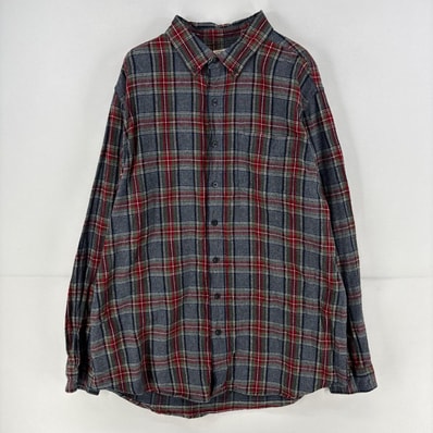 古着 エルエルビーン L.L.Bean 長袖シャツ 胸ポケット ネルシャツ ボタンダウン L グレー系 チェック メンズ