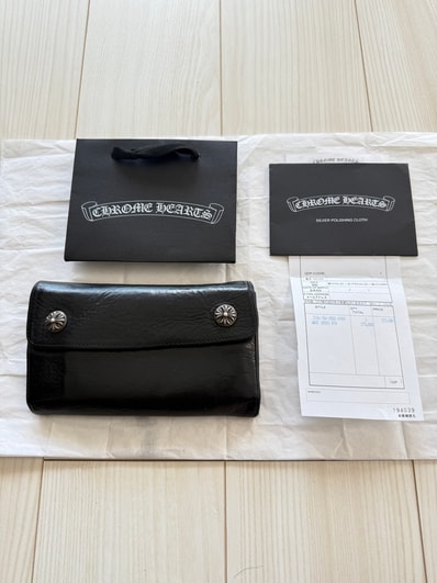 付属品完備/値下げ交渉可能 / 正規品!CHROME HEARTS クロムハーツ ウェーブ WAVE ウォレット 財布