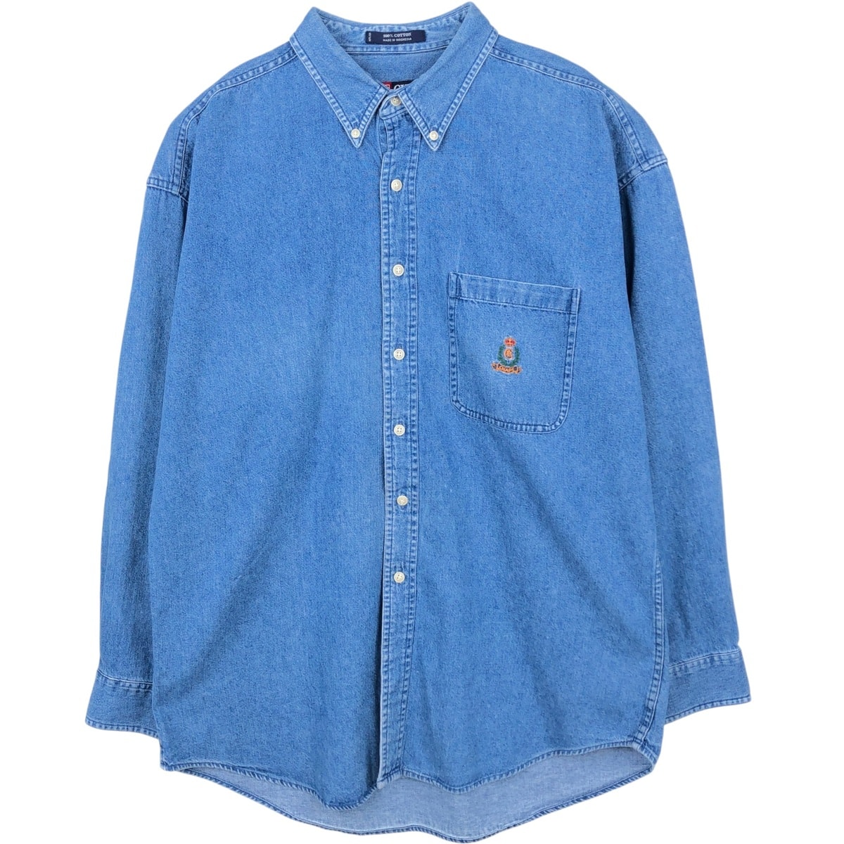 古着 ラルフローレン Ralph Lauren CHAPS チャップス 長袖 ボタンダウンデニムシャツ メンズL相当/eaa678282