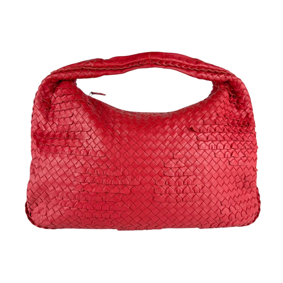 ボッテガヴェネタ BOTTEGAVENETA ハンドバッグ イントレチャート レザー レッド レディース【中古】 z8436