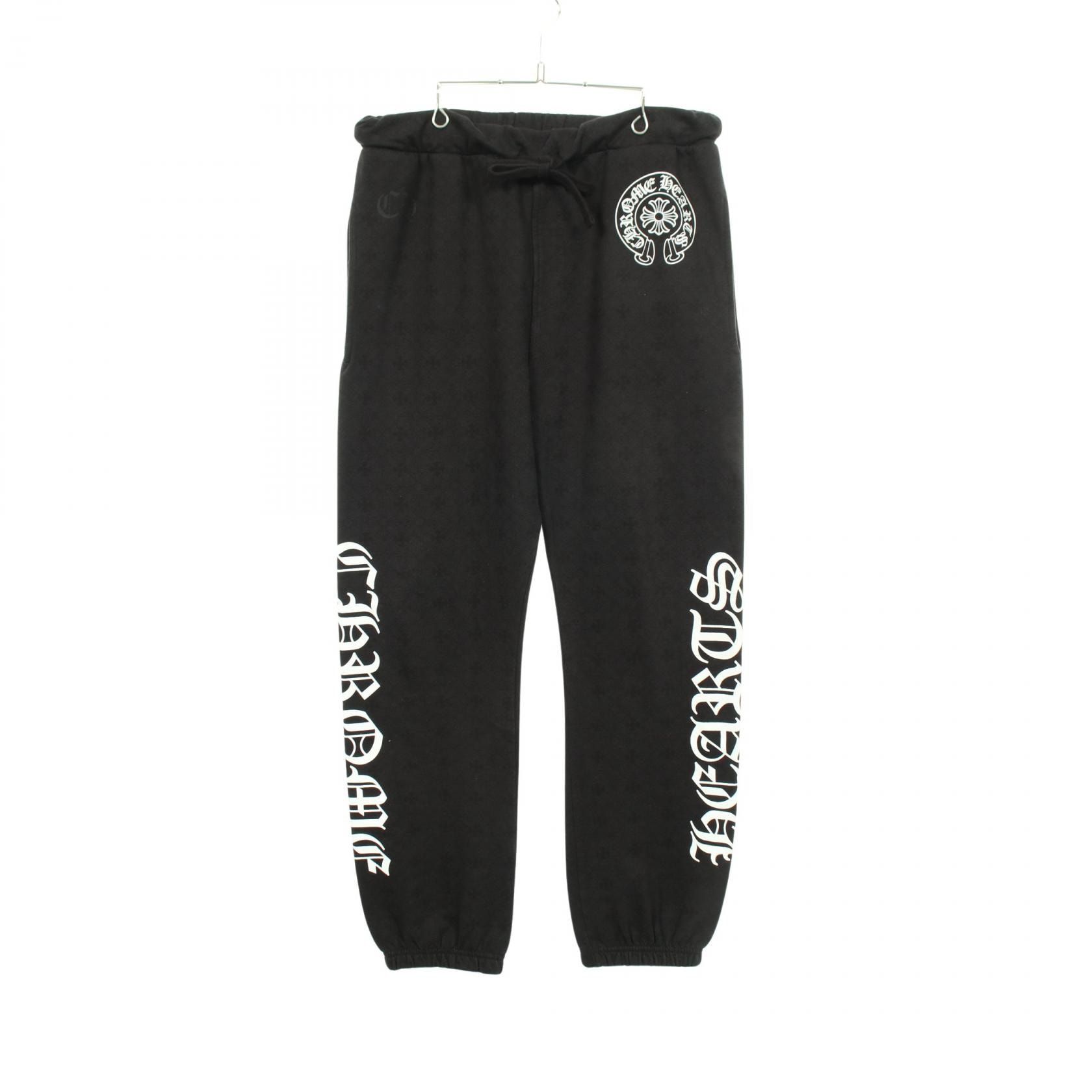 クロムハーツ CHROME HEARTS CHプラス総柄 ホースシュー パンツ 衣料品 ボトムス コットン メンズ ブラック系 【中古】