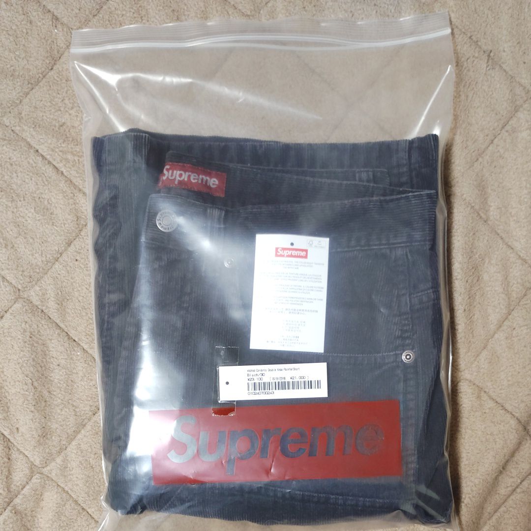 Supreme Washed Corduroy Double Knee Painter Short "Black"
