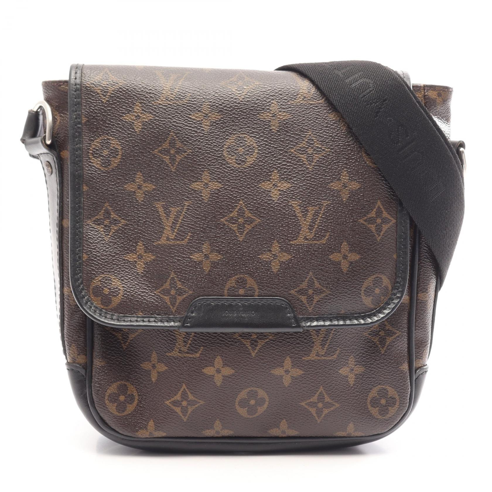 ルイ・ヴィトン LOUIS VUITTON バスPM モノグラムマカサー ショルダーバッグ バッグ PVCコーティングキャンバス レザー メンズ ブラウン系 / ブラック系 M56717 【中古】