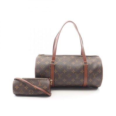 ルイ・ヴィトン LOUIS VUITTON パピヨン30 モノグラム 旧型 ハンドバッグ バッグ PVCコーティングキャンバス レザー レディース ブラウン系 M51365 【中古】