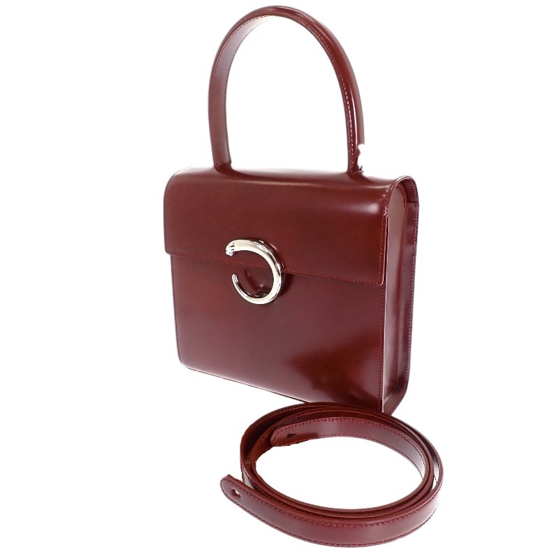 カルティエ パンテール ショルダー 2WAYバッグ ボルドー【中古】【Bランク】