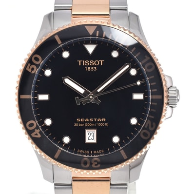 ティソ TISSOT T120.210.22.051.01 シースター1000 デイト ブラック クォーツ レディース 良品 腕時計 N#151105
