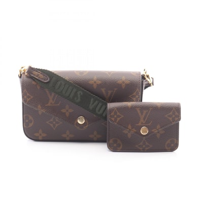 ルイ・ヴィトン LOUIS VUITTON ミュルティ ポシェット フェリシー ショルダーバッグ バッグ PVCコーティングキャンバス モノグラム レディース ブラウン系 / グリーン系 M80091 【中古】